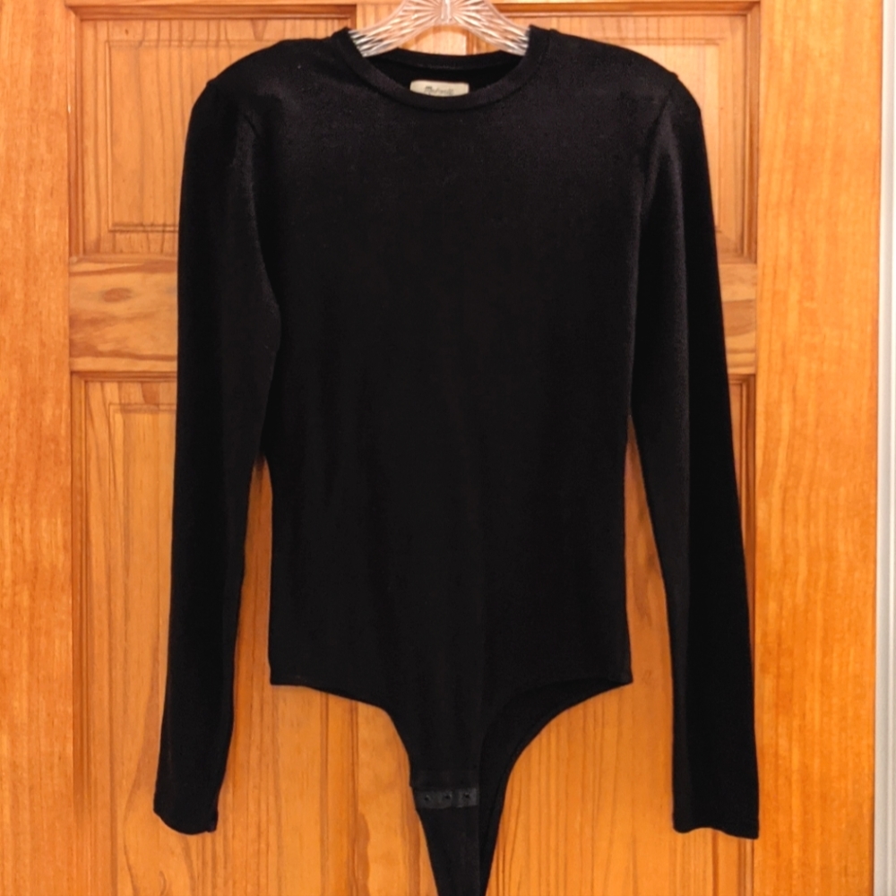 Madewell Black Crewneck Bodysuit Size M